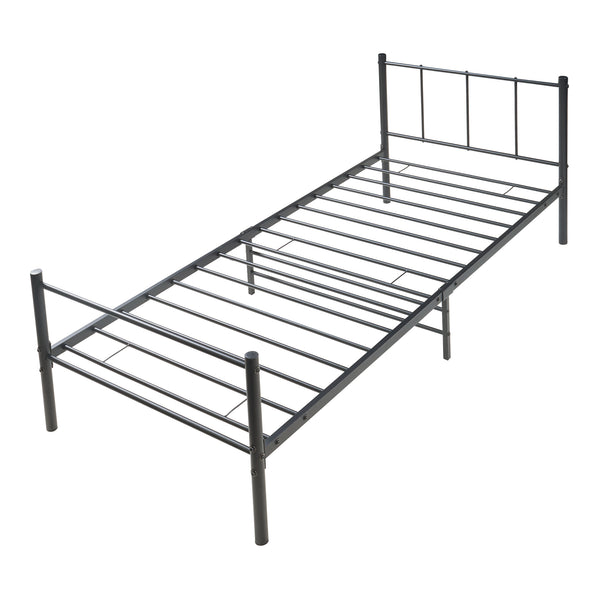 Metalen bedframe Hercules incl. bedbodem en matras zwart - verschillende maten