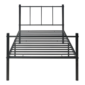 Metalen bedframe Hercules incl. bedbodem en matras zwart - verschillende maten