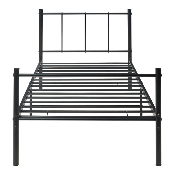 Metalen bedframe Hercules incl. bedbodem en matras zwart - verschillende maten