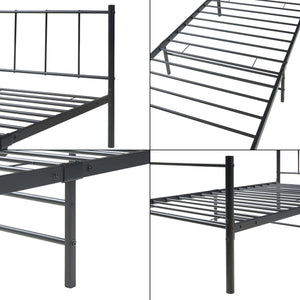 Metalen bedframe Hercules incl. bedbodem en matras zwart - verschillende maten