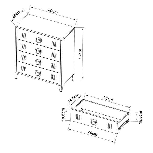 Ladekast Hämeenlinna commode met lades [en.casa]
