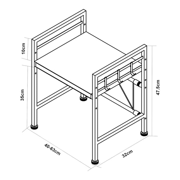 Magnetron rek Sorsele keukenrek zwart [en.casa]