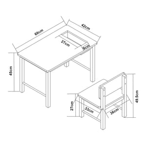 Kindertafel met kinderstoel Skjåk [en.casa]