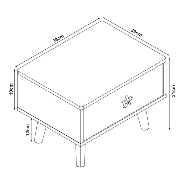 Kindernachtkastje Sandnes 31x38x30 cm [en.casa]