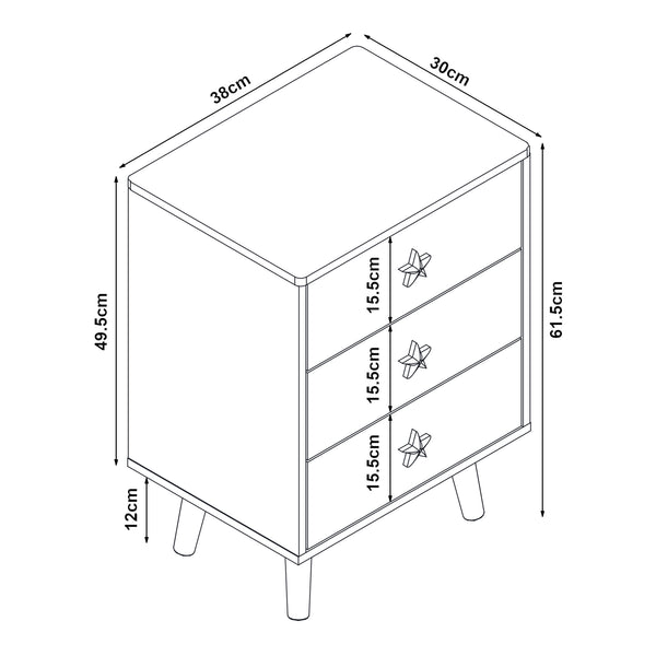 Kindernachtkastje Sandnes 62x38x30 cm [en.casa]