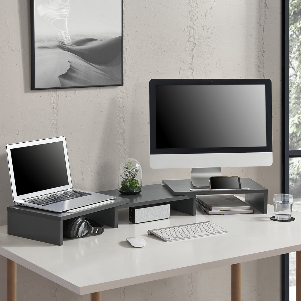 Monitorstandaard Vilppula 79x27x10,5cm in versch. kleuren [en.casa] - premiumXL