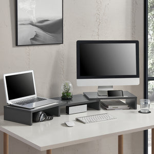 Monitorstandaard Vilppula 79x27x10,5cm in verschillende kleuren [en.casa] - premiumXL