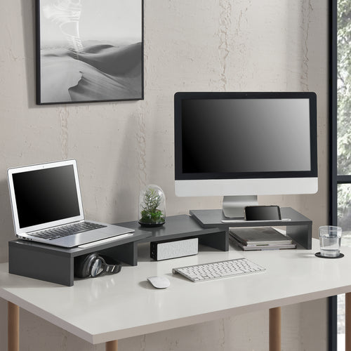 Monitorstandaard Vilppula 79x27x10,5cm in verschillende kleuren [en.casa] - premiumXL