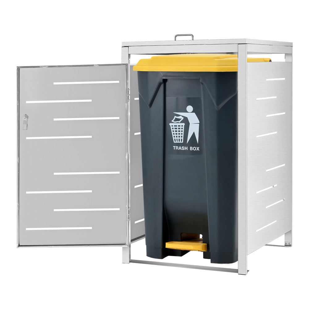 Mülltonnen Verkleidung Fahrenwalde voor 1/2/3 tonnen roestvrij staal zilver [en.casa] - premiumXL