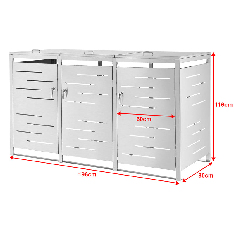 Maatschets [en.casa] Containerombouw Fahrenwalde rvs zilverkleurig - 3 varianten