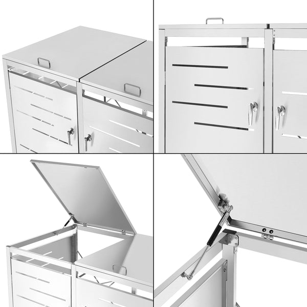 [en.casa] Containerombouw Fahrenwalde rvs zilverkleurig - 3 varianten