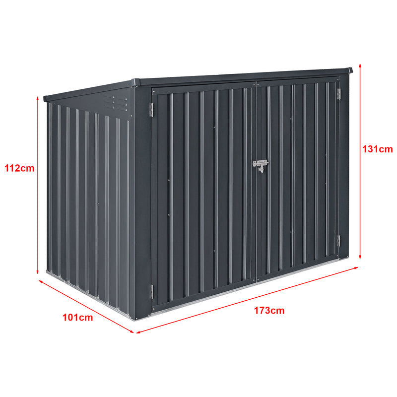 Maatschets [en.casa] Containerombouw Grebin staal donkergrijs - 2 varianten