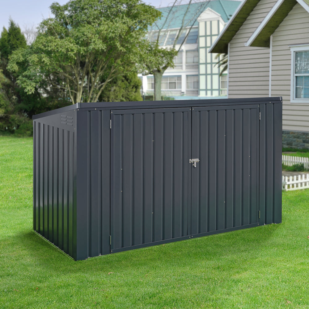 Mülltonnenbox Grebin voor 2/3 containers Donkergrijs in verschillende maten [en.casa] - premiumXL