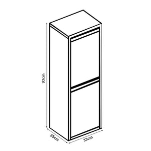 Afvalscheidingskast Sollentuna met 2 vakken 93x33x25 cm [en.casa]