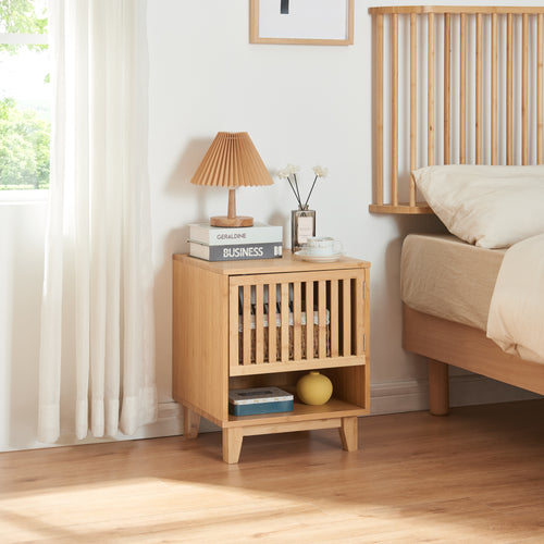 Nachtkastje Ypäjä 50x42x39cm Bamboe [en.casa] - premiumXL