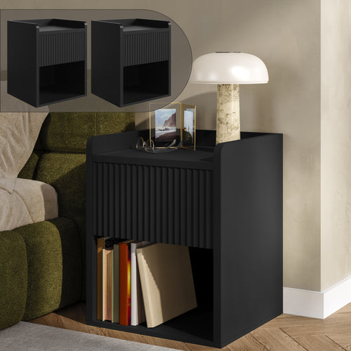Nachtkast Nand met lade en open vak 55x45x39 cm [en.casa]