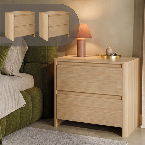 Nachtkastje Takranmaa set van 2 54x60x40 cm eikenlook [en.casa]
