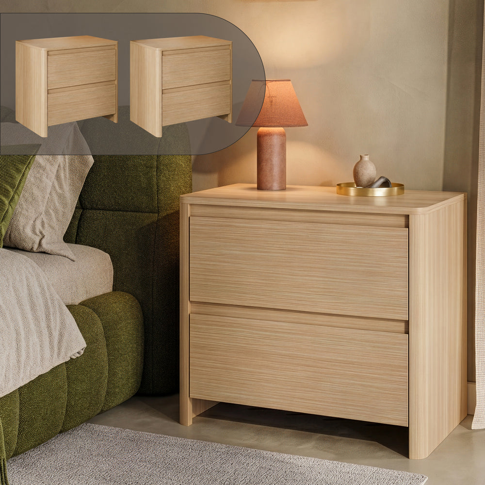 Nachtkastje Takranmaa set van 2 54x60x40 cm eikenlook [en.casa]