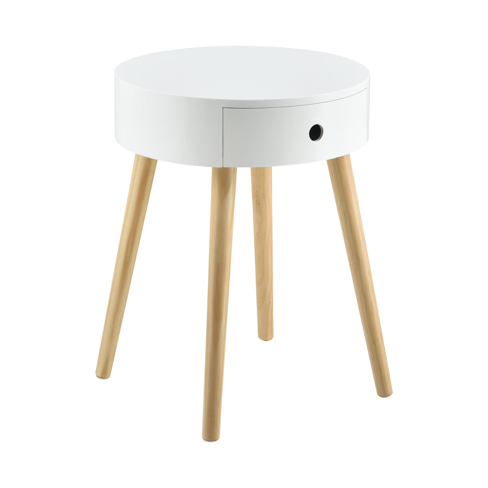 Nachtkastje Aurich 50x38x38 cm met lade Retrodesign Wit en.casa - premiumXL