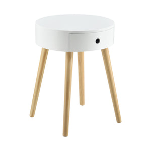 Nachtkastje Aurich 50x38x38 cm met lade Retrodesign Wit en.casa - premiumXL