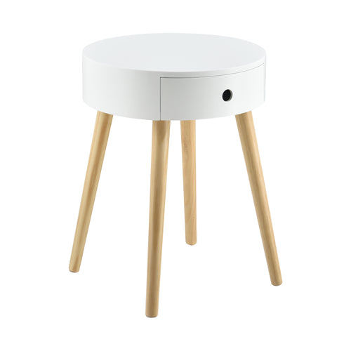 Nachtkastje Aurich 50x38x38 cm met lade Retrodesign Wit en.casa - premiumXL
