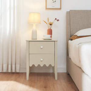 Nachtkastje Luspoo 50x40x40 cm cremewit [en.casa]