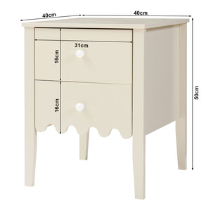 Nachtkastje Luspoo 50x40x40 cm cremewit [en.casa]