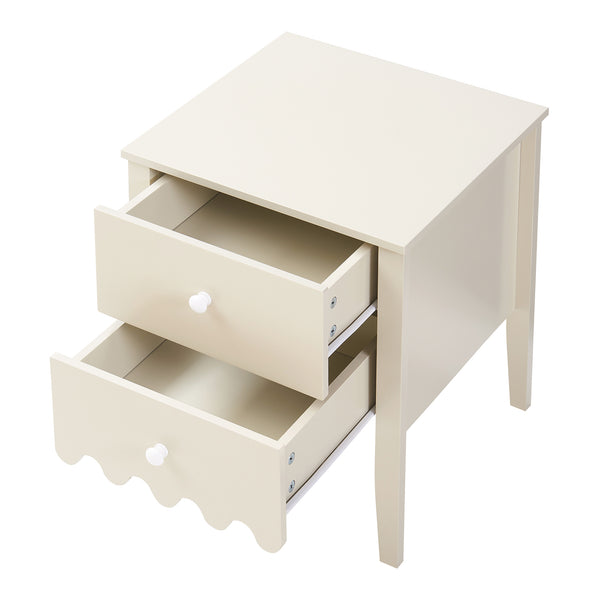 Nachtkastje Luspoo 50x40x40 cm cremewit [en.casa]
