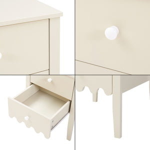 Nachtkastje Luspoo 50x40x40 cm cremewit [en.casa]