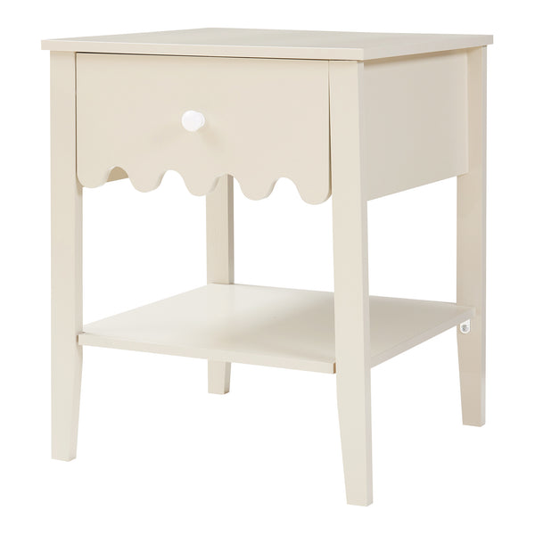 Nachtkastje Luspoo 50x40x40 cm cremewit [en.casa]