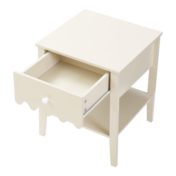 Nachtkastje Luspoo 50x40x40 cm cremewit [en.casa]