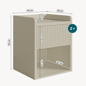 Nachtkast Nand met lade en open vak 55x45x39 cm [en.casa]