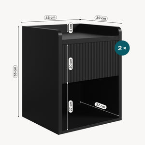 Nachtkast Nand met lade en open vak 55x45x39 cm [en.casa]