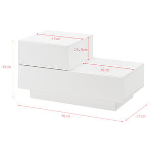 Design nachtkastje Sebokeng links met lades 38x70x35 cm - verschillende kleuren
