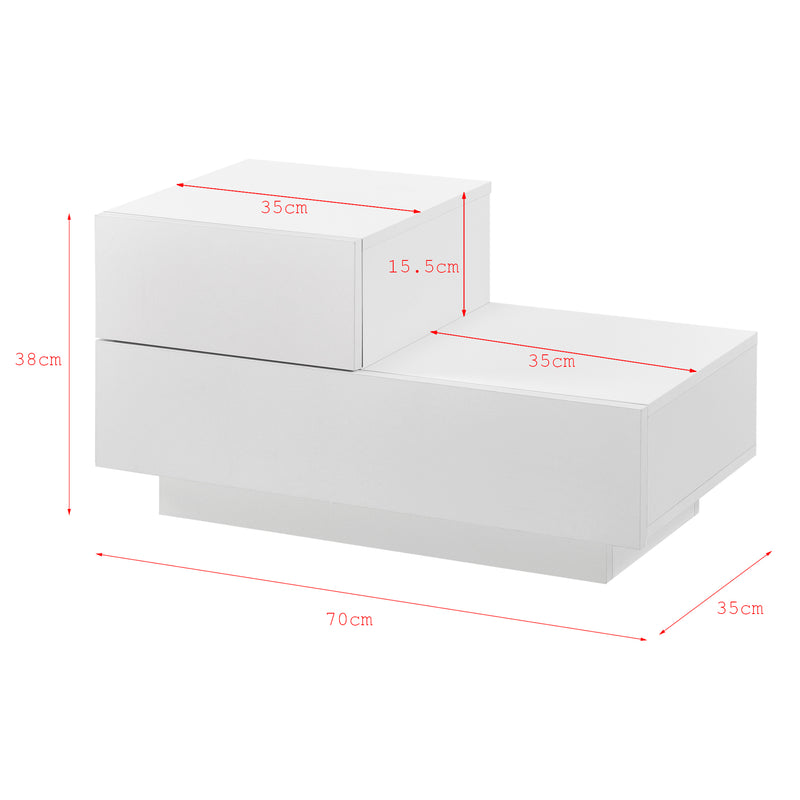 Maatschets Design nachtkastje Sebokeng links met lades 38x70x35 cm - verschillende kleuren