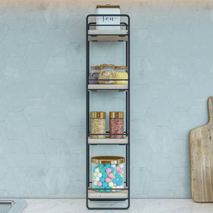 [en.casa] Badkamer organizer Pargas zwart en naturel - 3 varianten