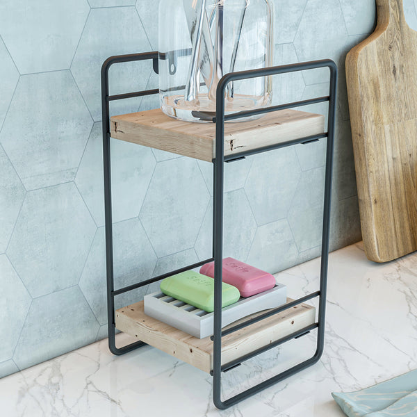 [en.casa] Badkamer organizer Pargas zwart en naturel - 3 varianten