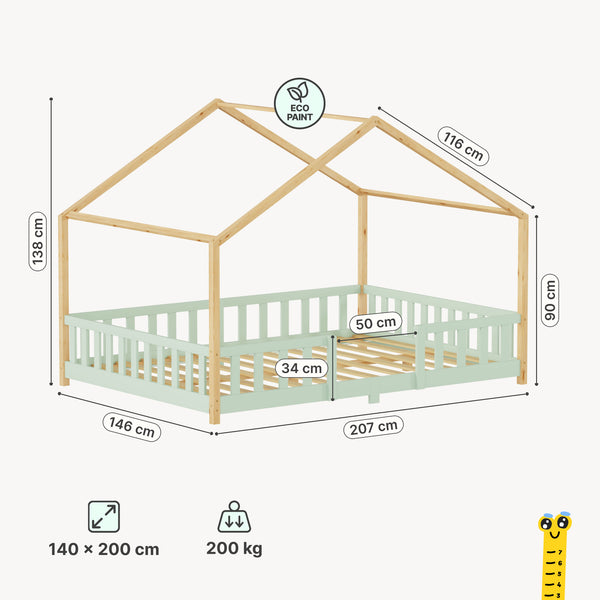 Kinderbed Treviolo huisbed [en.casa]