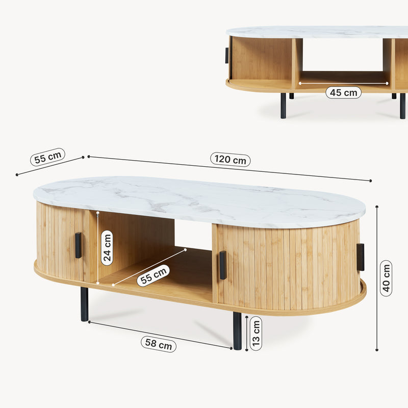 Maatschets Salontafel Tvedestrand 120x55x40 cm [en.casa]