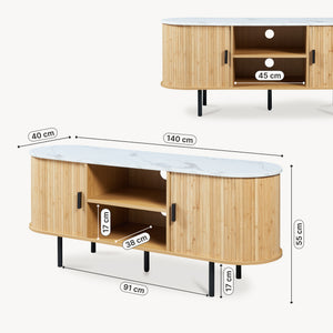 Tv meubel Tvedestrand 140x40x55 cm [en.casa]