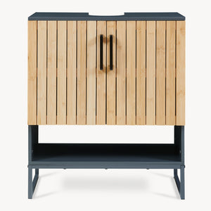 Wastafelonderkast Svanes 70x60x30 cm Donkergrijs/Natuur [en.casa]
