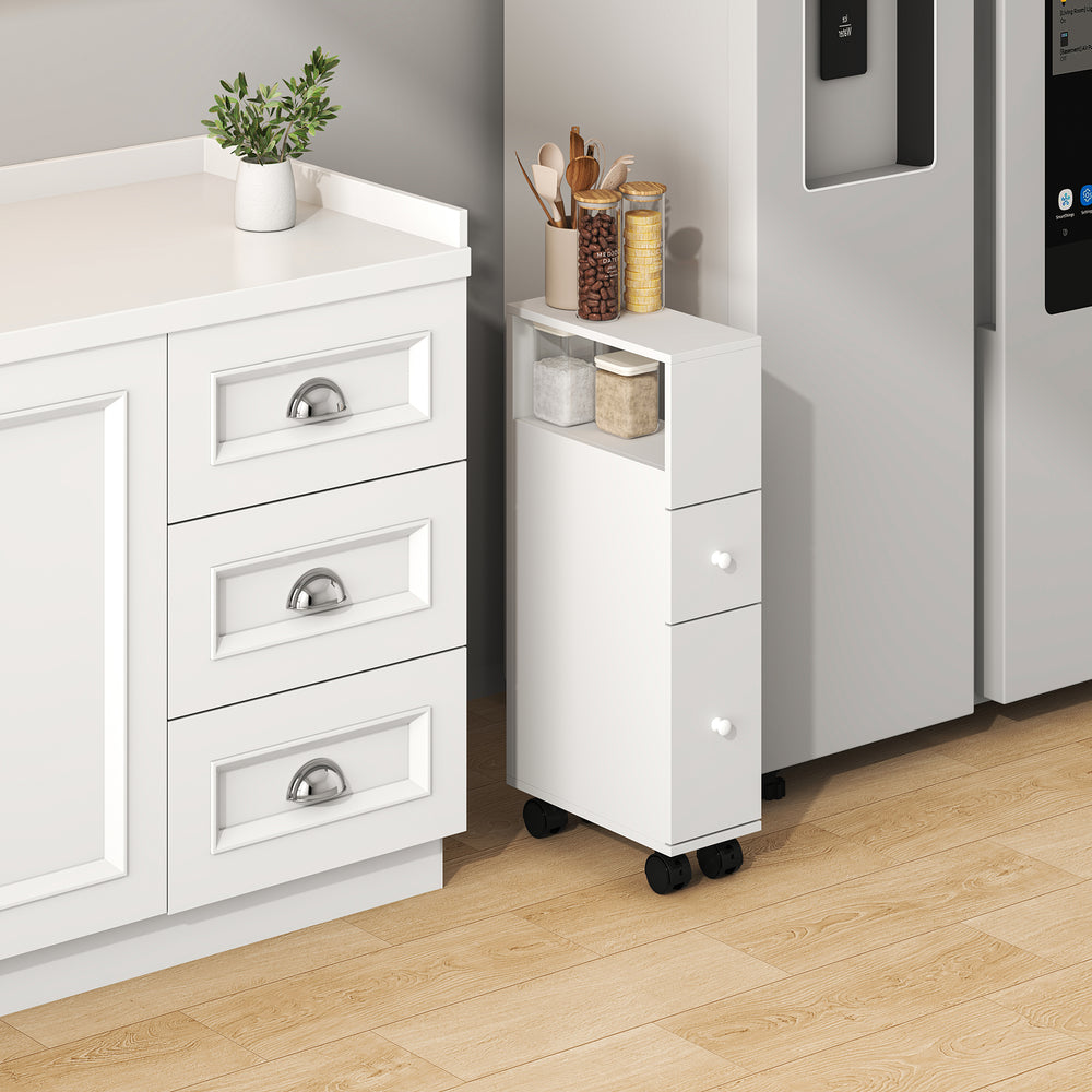 Niches kast op wieltjes Broreynna 66x15x33 cm [en.casa]