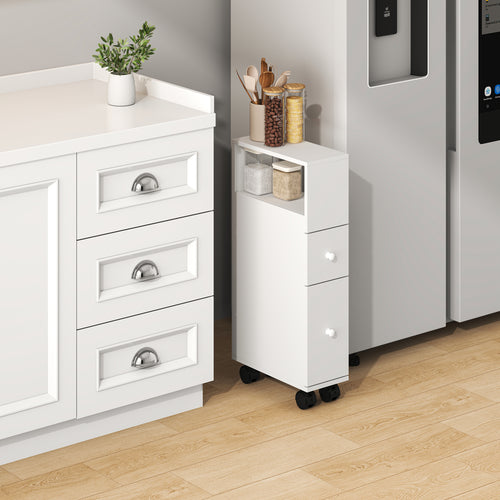 Niches kast op wieltjes Broreynna 66x15x33 cm [en.casa]