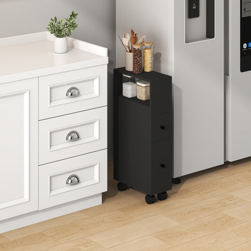 Niches kast op wieltjes Broreynna 66x15x33 cm [en.casa]