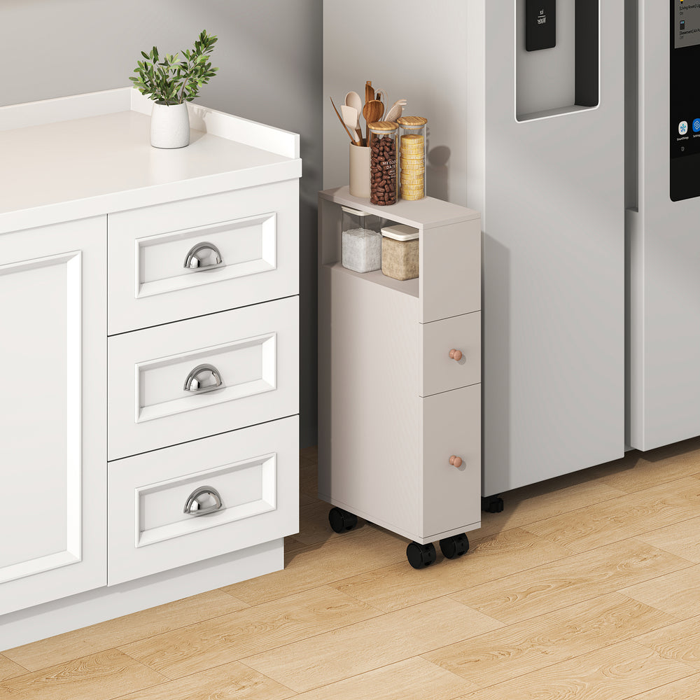Niches kast op wieltjes Broreynna 66x15x33 cm [en.casa]