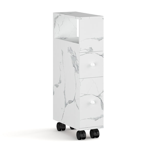 Niches kast op wieltjes Broreynna 66x15x33 cm [en.casa]