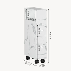Niches kast op wieltjes Broreynna 66x15x33 cm [en.casa]
