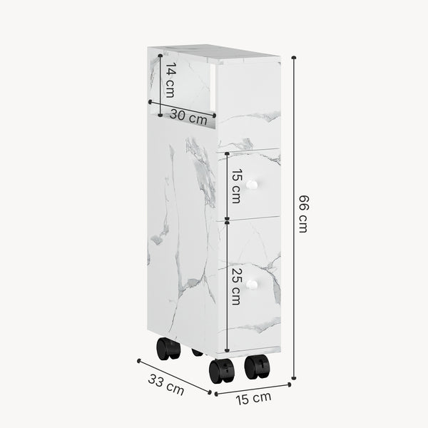 Niches kast op wieltjes Broreynna 66x15x33 cm [en.casa]
