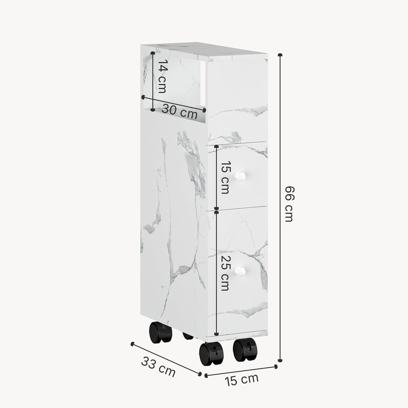 Maatschets Niches kast op wieltjes Broreynna 66x15x33 cm [en.casa]