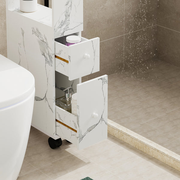 Niches kast op wieltjes Broreynna 66x15x33 cm [en.casa]